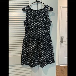 Aqua Bloomingdales Black & White skater Dress